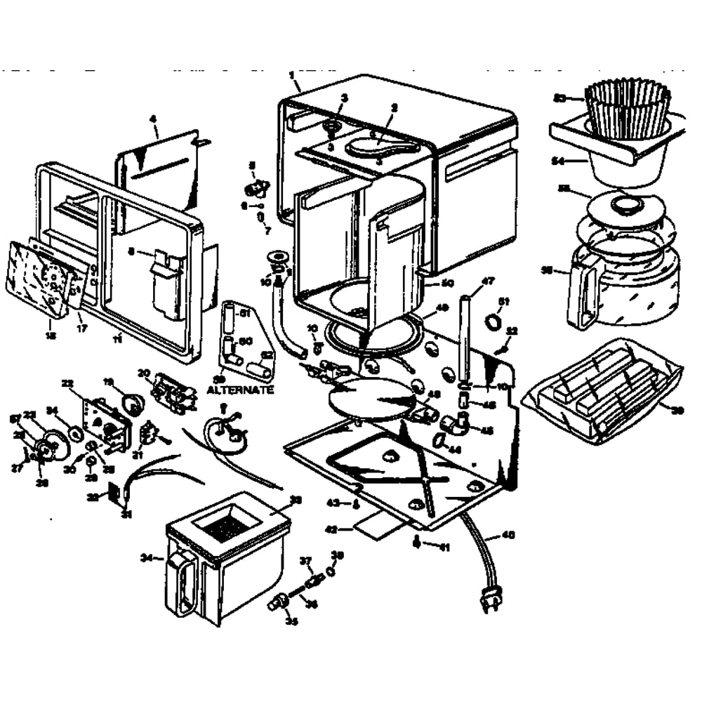Coffeemaker Diagram and Parts List for SDC2ALD-TYPE2  Black and Decker Coffee Maker